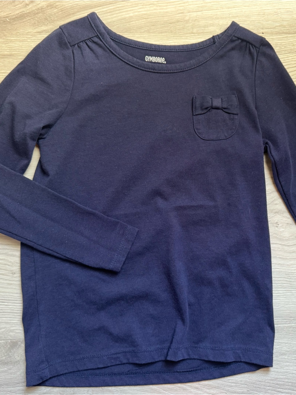 Gymboree Navy Long Sleeve Tee with Pocket Bow